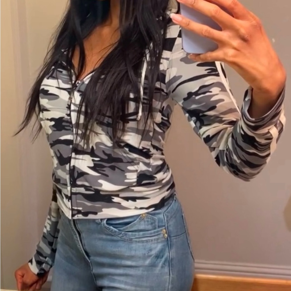 Fashionnova Camp Zip up Hoodie